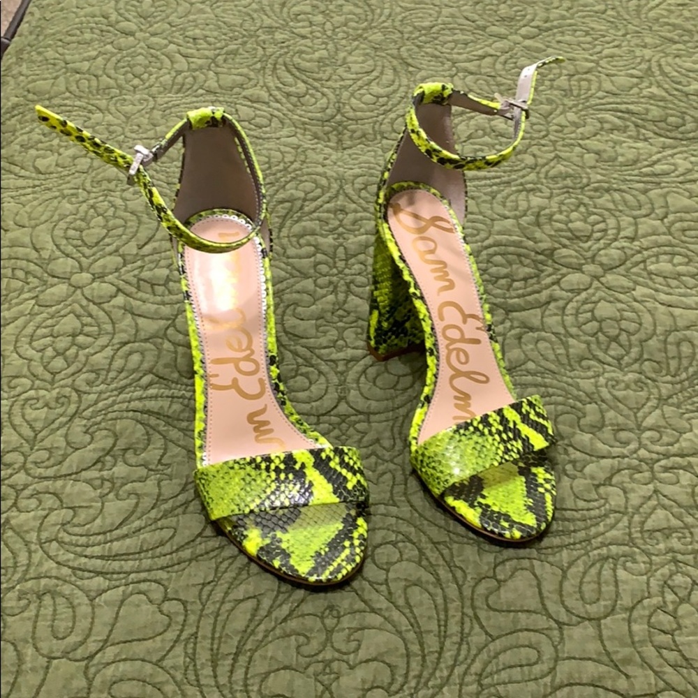 Sam Edelman Lime Green Block Heels